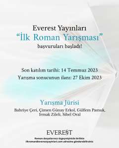 Everest Yayınları İlk Roman Yarışması Başvuruları 